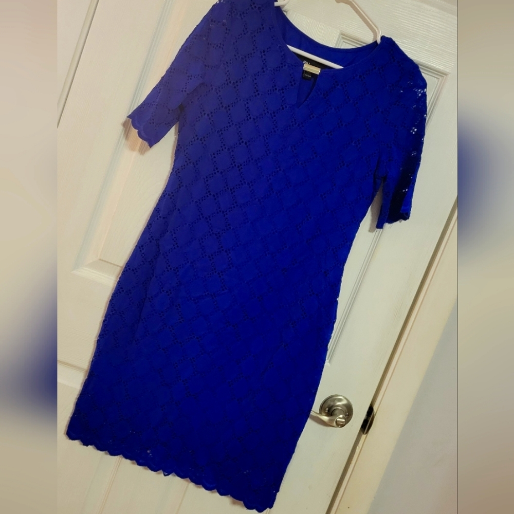Blue knee length dress